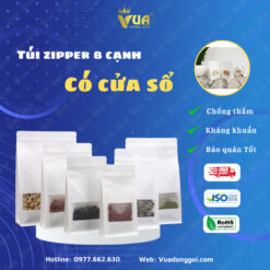 Túi Zip 8 Cạnh Trắng