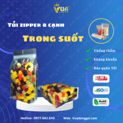 Túi Zip 8 Cạnh Trong Suốt